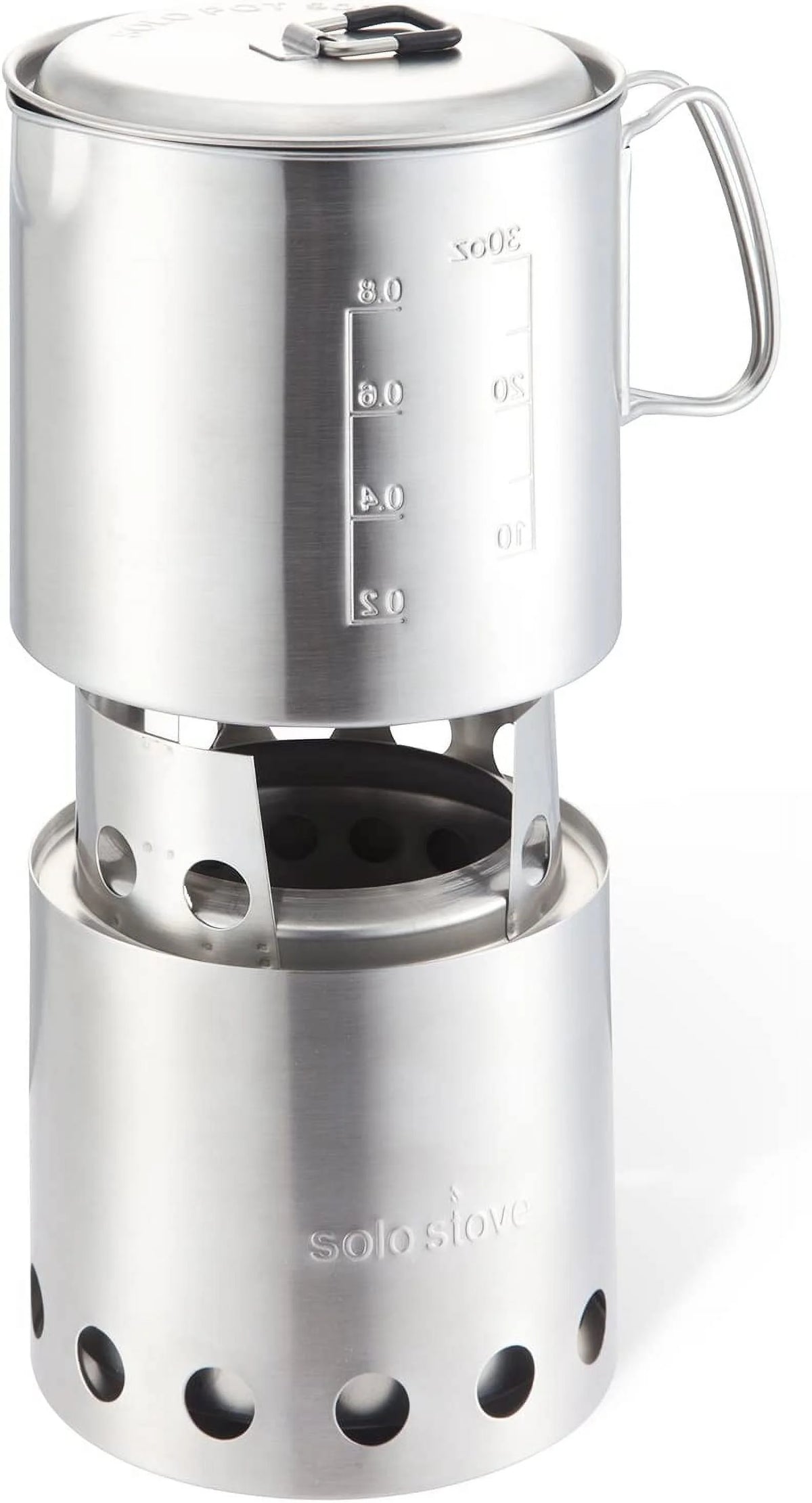 Portable Wood Burning Campstove with 900 ml Pot, 304 Stainless Steel, Compact F699