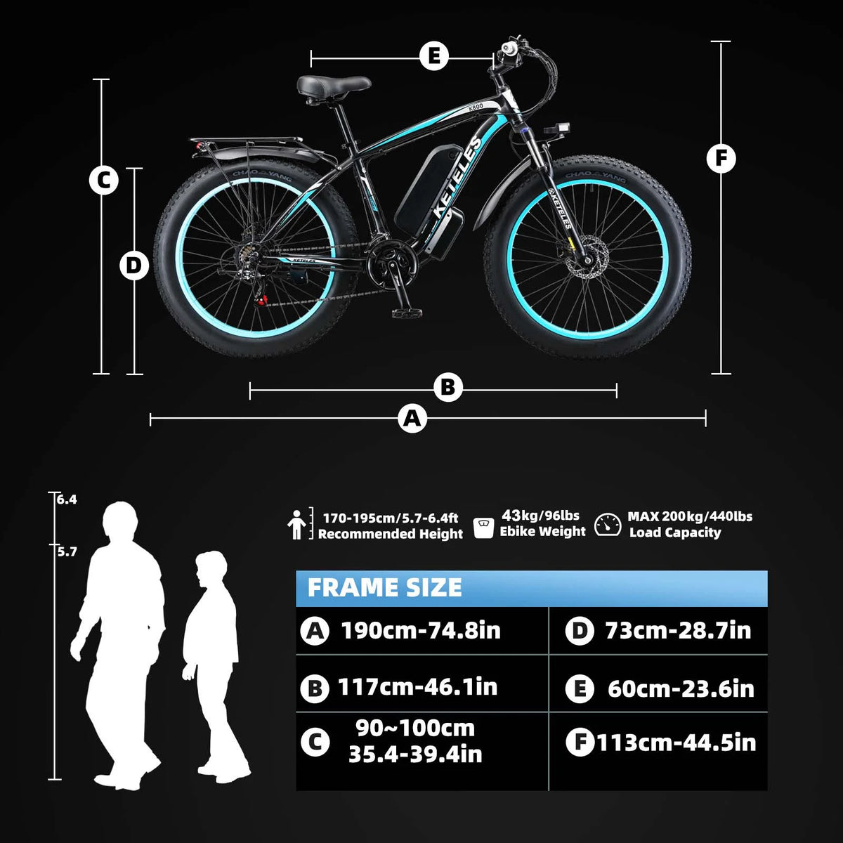 750W 48V 13AH Removable Battery 26" Fat Tire Electric Bike U394966
