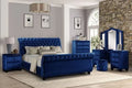 Blue Tufted Upholstery Wood Bedroom Set Q39072