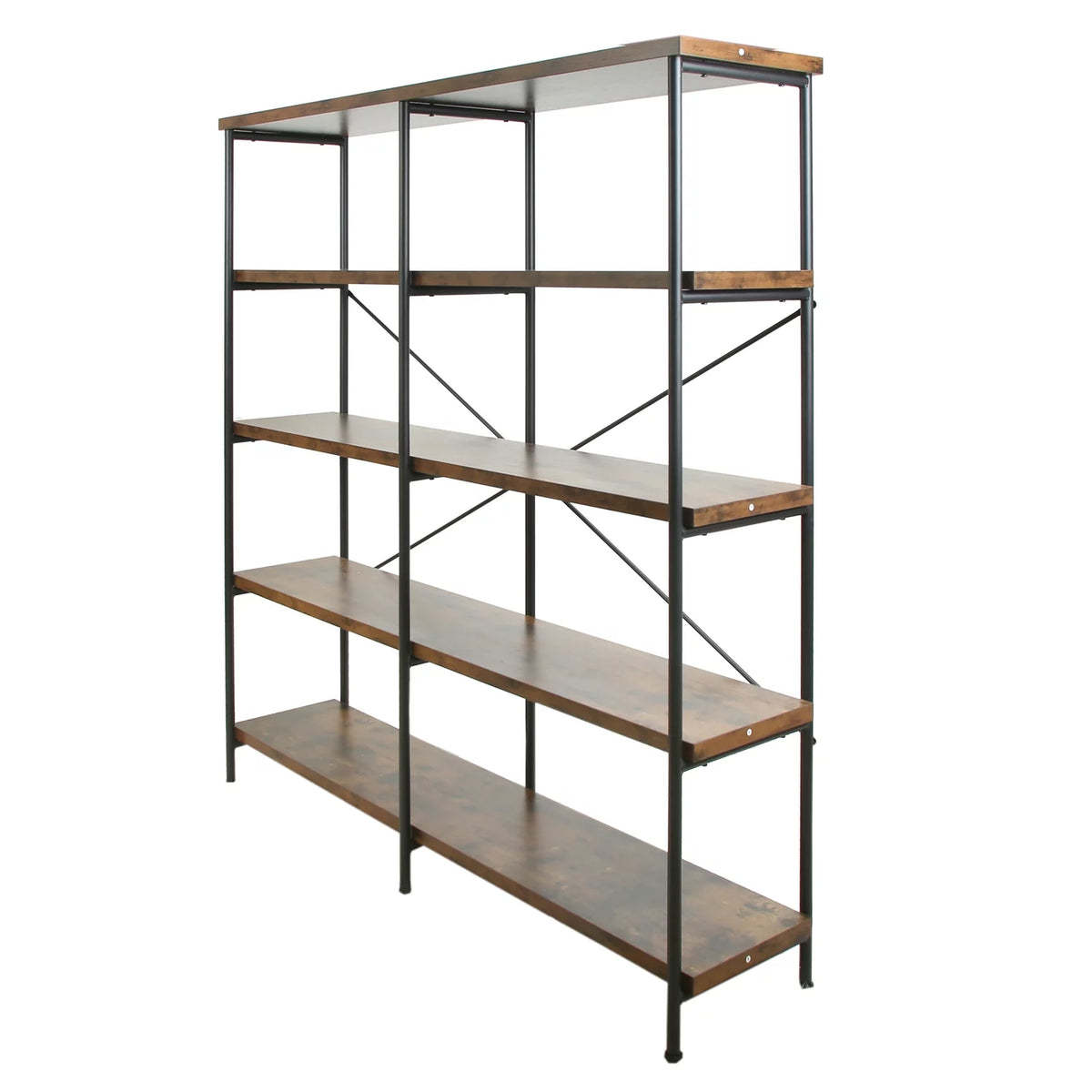 4-Shelf Metal and Wood Bookcase O537285