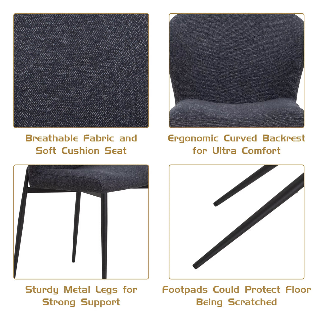 Dining Chairs Set of 4 Metal Legs T24964