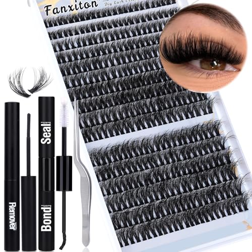 320pcs Individual Lashes D Curl Eyelash Extension Kit with Bond and Seal and Tweezers H33415