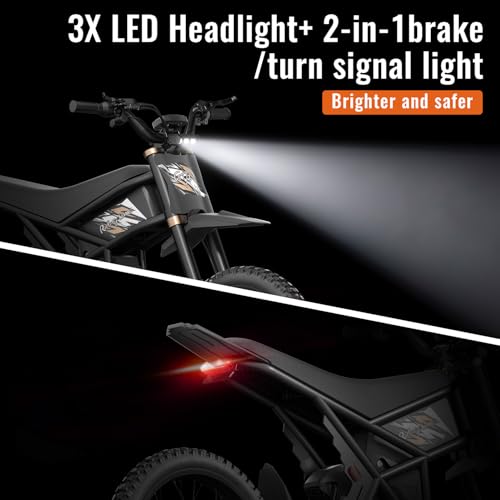 Electric Dirt Bike with 25" Motorcycle Tires, Full Suspension W18856