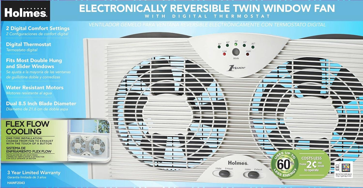 White Digital Window Fan N285