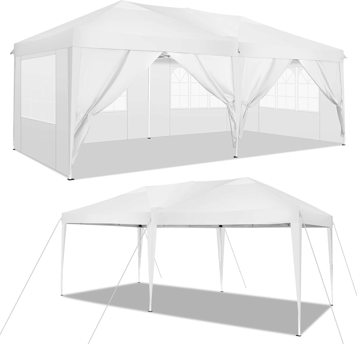 10'x10' Pop Up Commercial Instant Gazebo Tent with 4 Removable Zippered Sidewalls C532