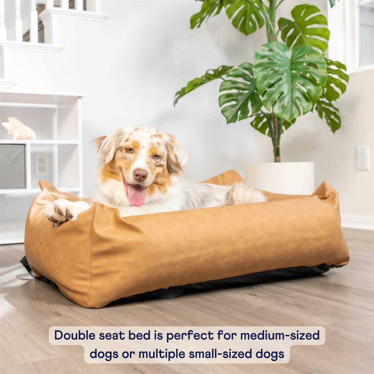 Faux Leather Memory Foam Dog Car Bed P4023