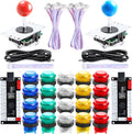 2X Zero Delay LED USB Encoder + 20x 28MM LED Arcade Buttons + 2X Joystick Q6917