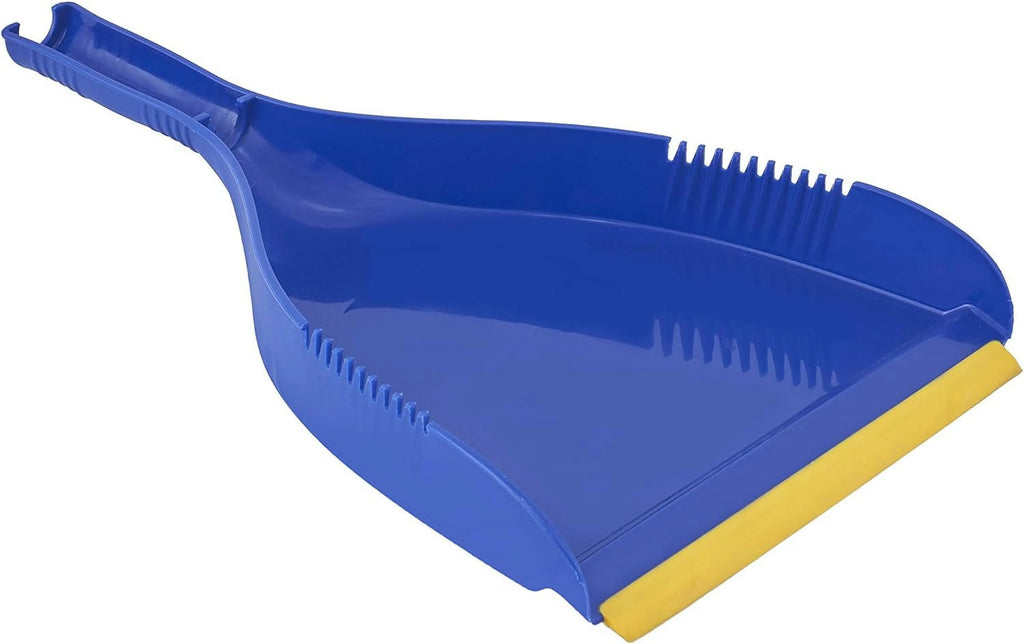 Heavy Duty Blue Plastic Dustpan with Rubber Edge T321792