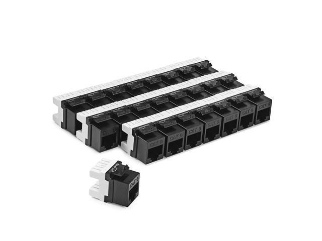 24-Port Cat6 UTP Patch Panel 1U with Keystones, RJ45 Ethernet, Black U65897