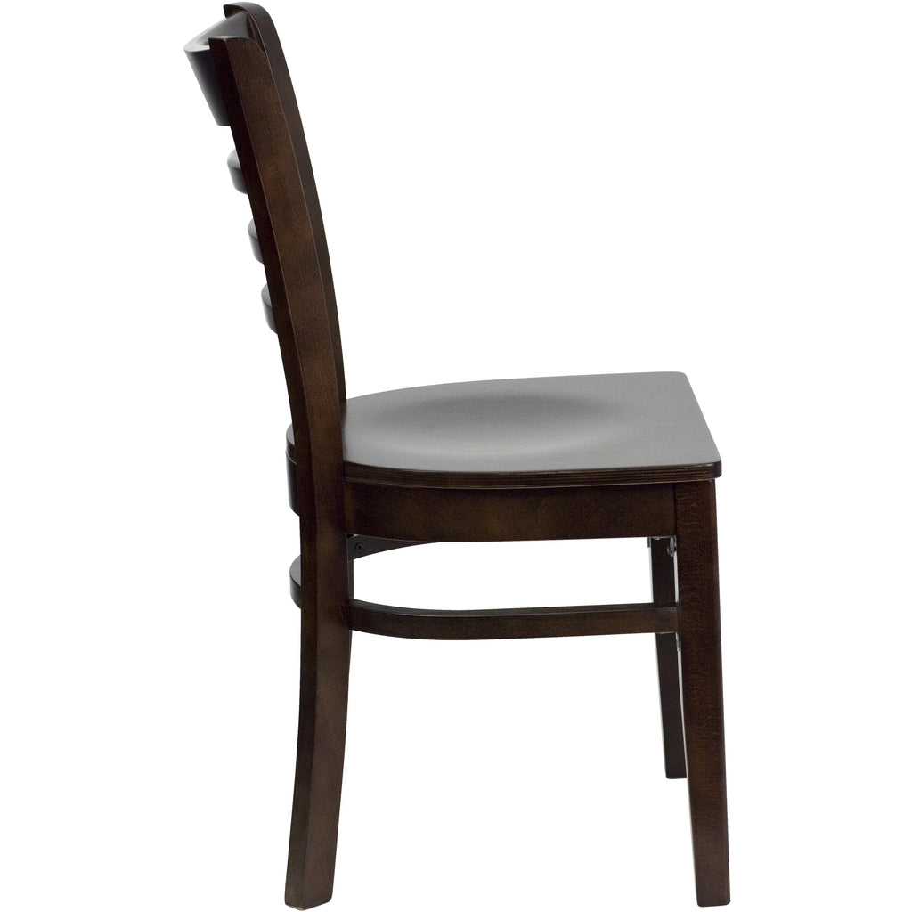 Ladder Back Walnut Wood Restaurant Chair M125601