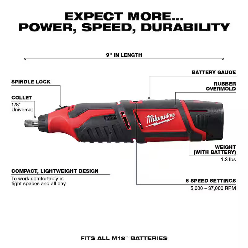 12V Cordless Drill Driver Impact Driver Combo Kit with Rotary Tool R2151