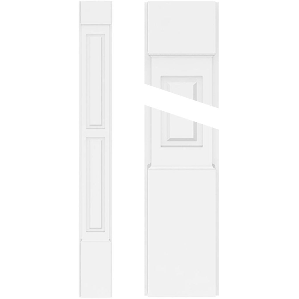 Two Equal Raised Panel PVC Pilaster (Pair) O952