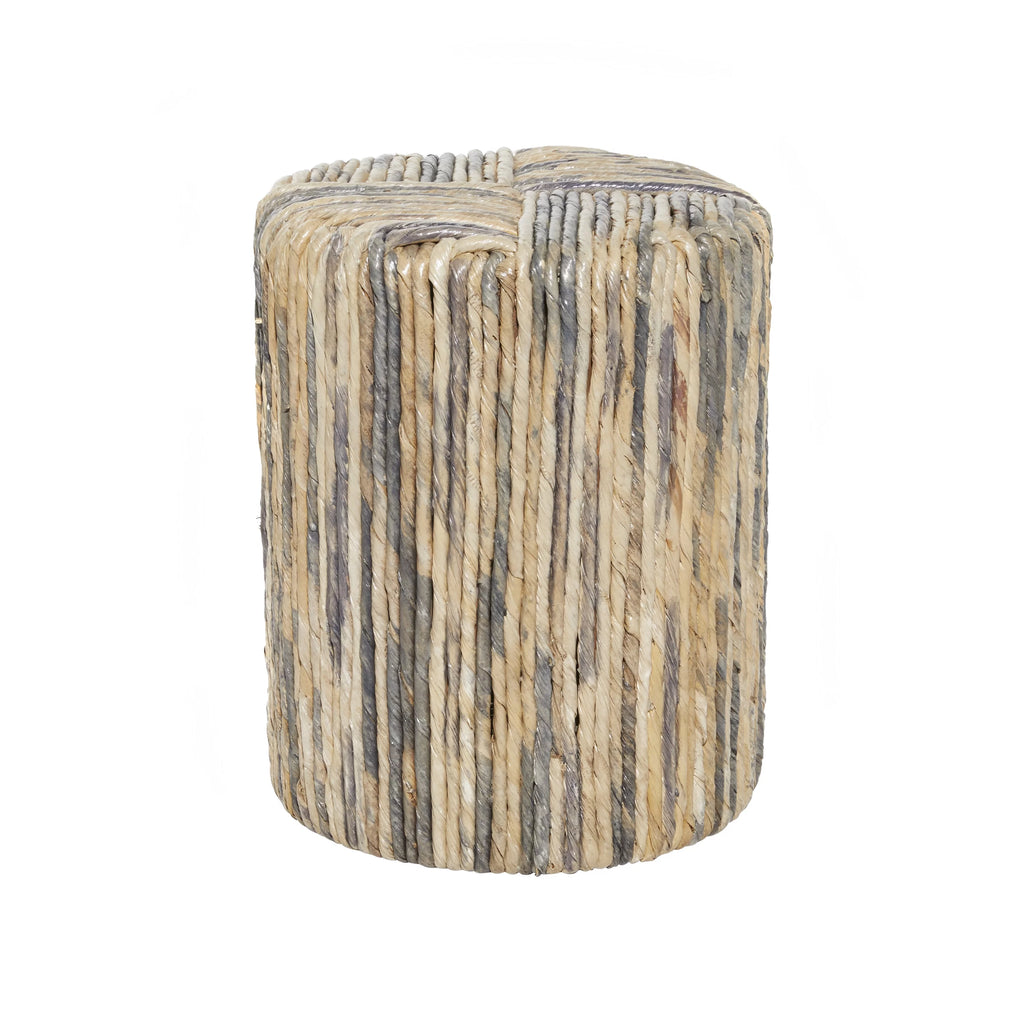 15" x 18" Multi Colored Banana Leaf Woven Accent Table L283