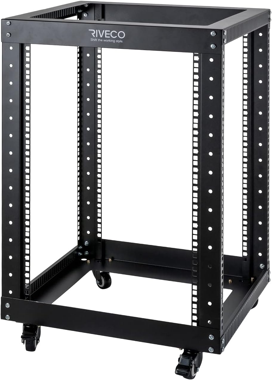 18U Open Frame Server Rack with Brake Casters D455188