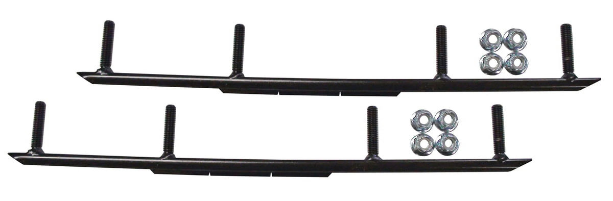 Green XT Snowmobile Skis with 6" Round Bars Complete Kit I9408