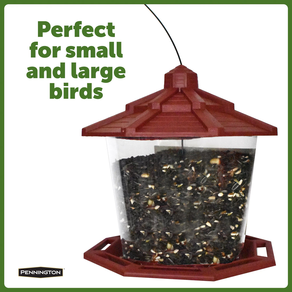Red Recycled Plastic Wild Bird Hopper Feeder, 7 lb. Capacity, 2 Pack V53112