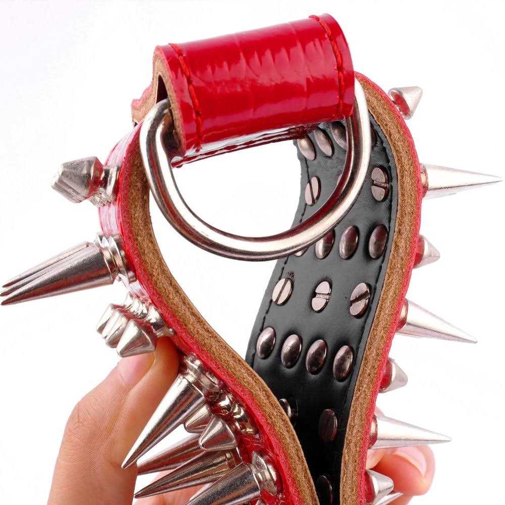Luxury Genuine Leather Spiked Studded Dog Collars T10972