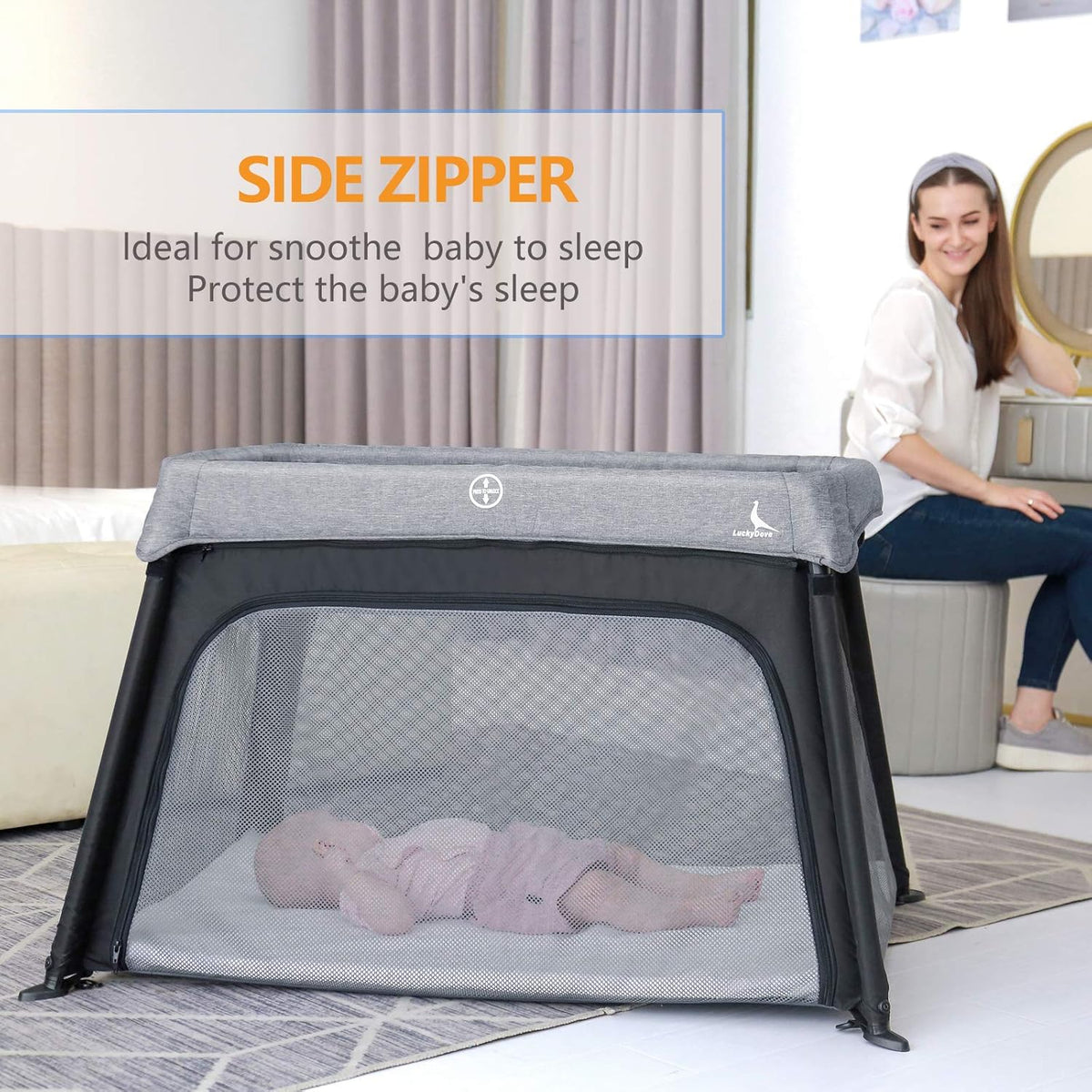 Portable Foldable Travel Crib with Carry Bag G893