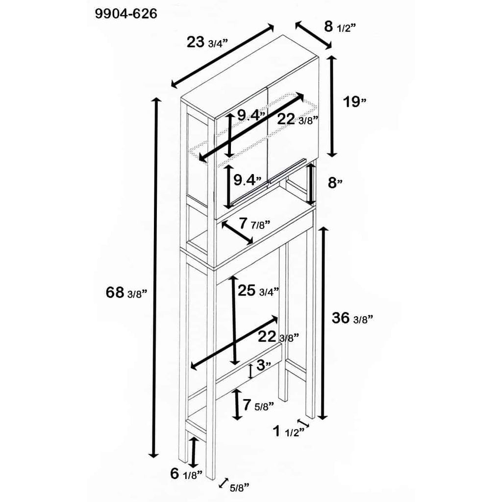 Washed Gray Oak Bath Over The Toilet Cabinet 2 Doors 1 Shelf Q928049
