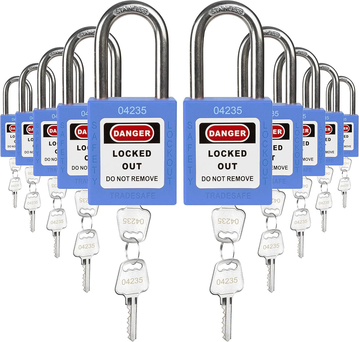 7-Pack Keyed Alike Red Padlocks Y4754