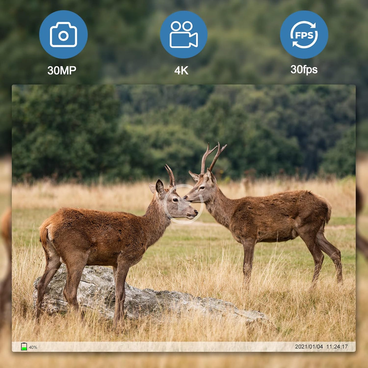 4K 30MP WiFi Trail Camera with 850nm Low Glow Night Vision and 32GB Card T60464