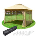 11x11ft Pop-Up Gazebo Tent with Mesh Sidewall Canopy Shelter L1341
