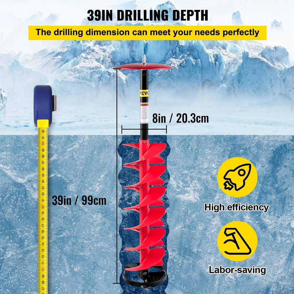 Red Nylon Ice Auger Bit 8”x39” B91550
