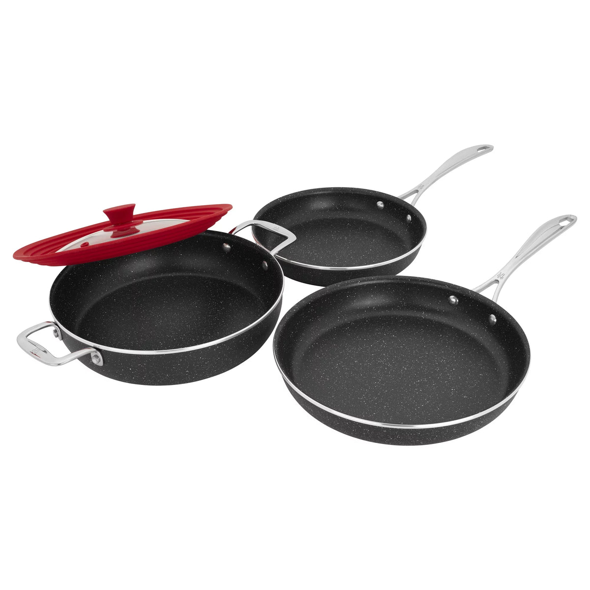 4-pc Aluminum Nonstick Cookware Set with Universal Lid C4082