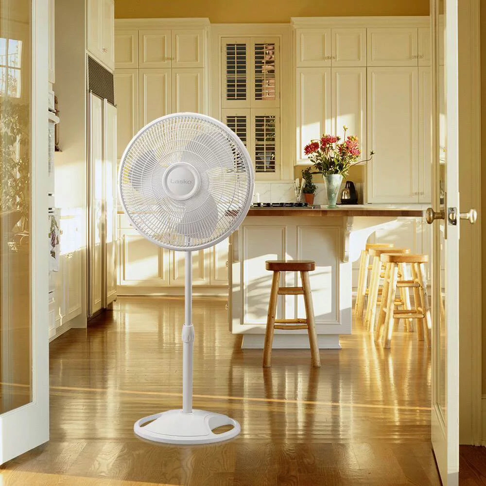 16" 3-Speed Oscillating Pedestal Fan, White X455588