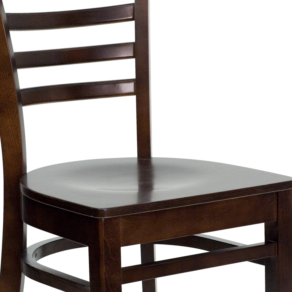 Ladder Back Walnut Wood Restaurant Chair M125601