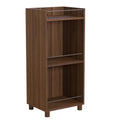 34 Inch 3 Tier Wooden Curio Cabinet Dark Brown J201