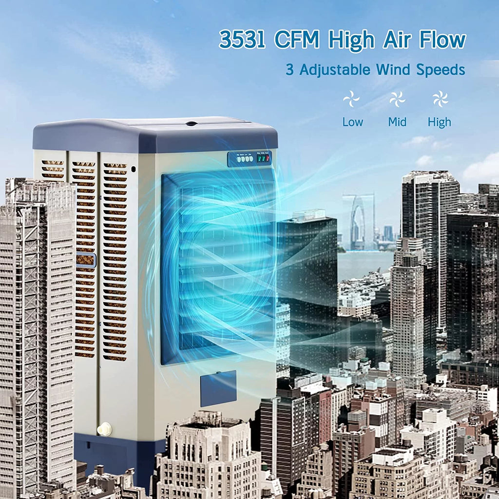 3531 CFM Portable Evaporative Cooler with 10.6-Gallons Water Tank X8198