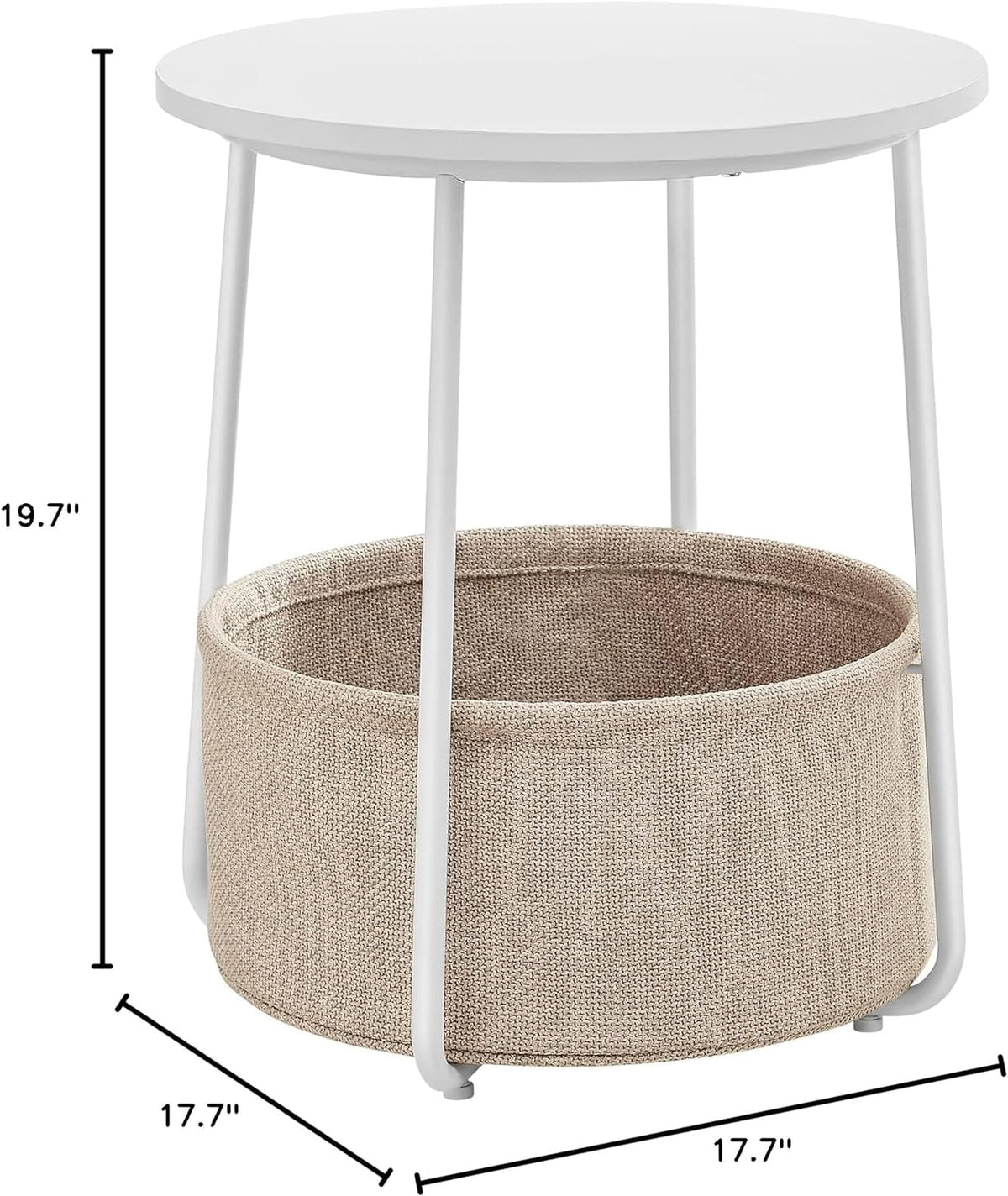 Round Side Table with Fabric Storage Basket G5077