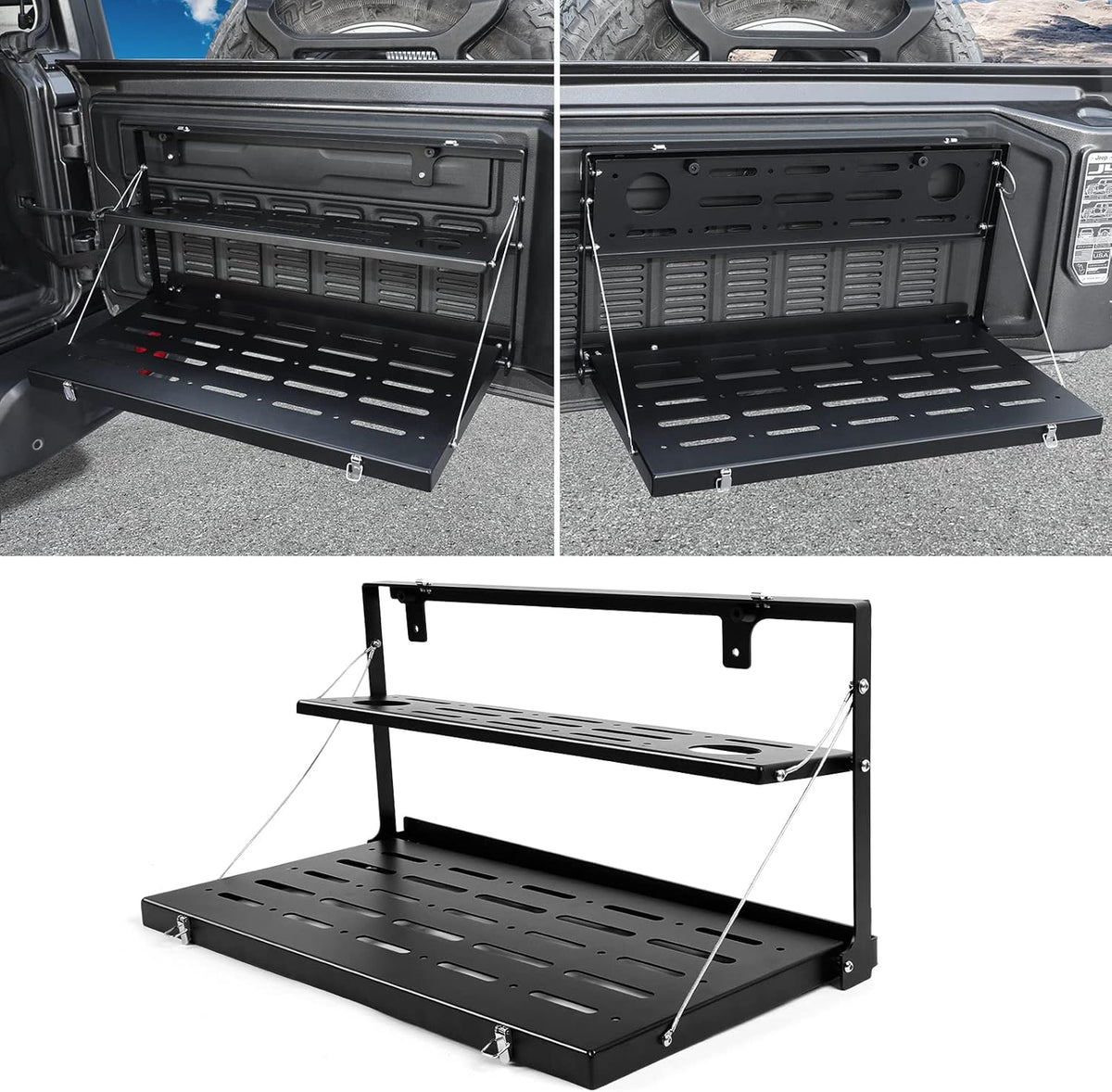 Tailgate Table Rear Foldable Cargo Shelf Aluminum Alloy Storage Rack N80857