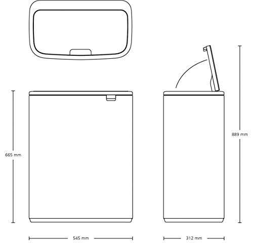 Passion Red Touch Bin 2 x 30 LITER F408515