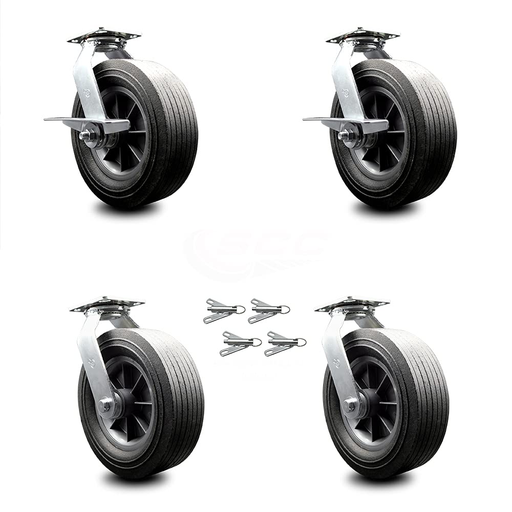 10 Inch Swivel Caster with Semi-Pneumatic Wheel F77486