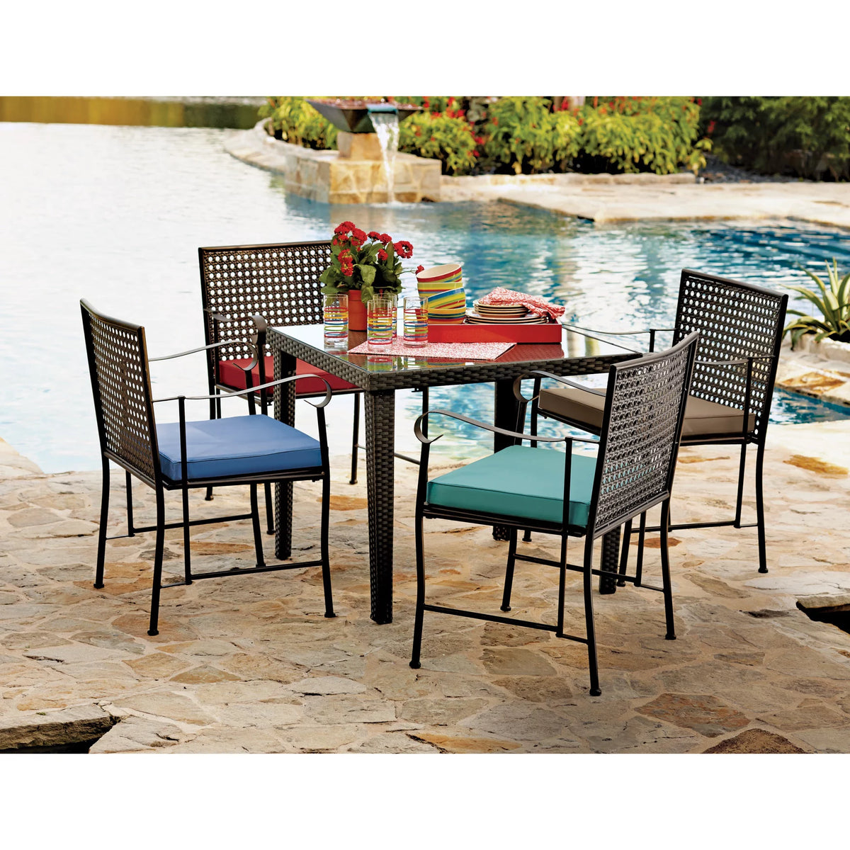 Blue Folding Chair With Cushion T993