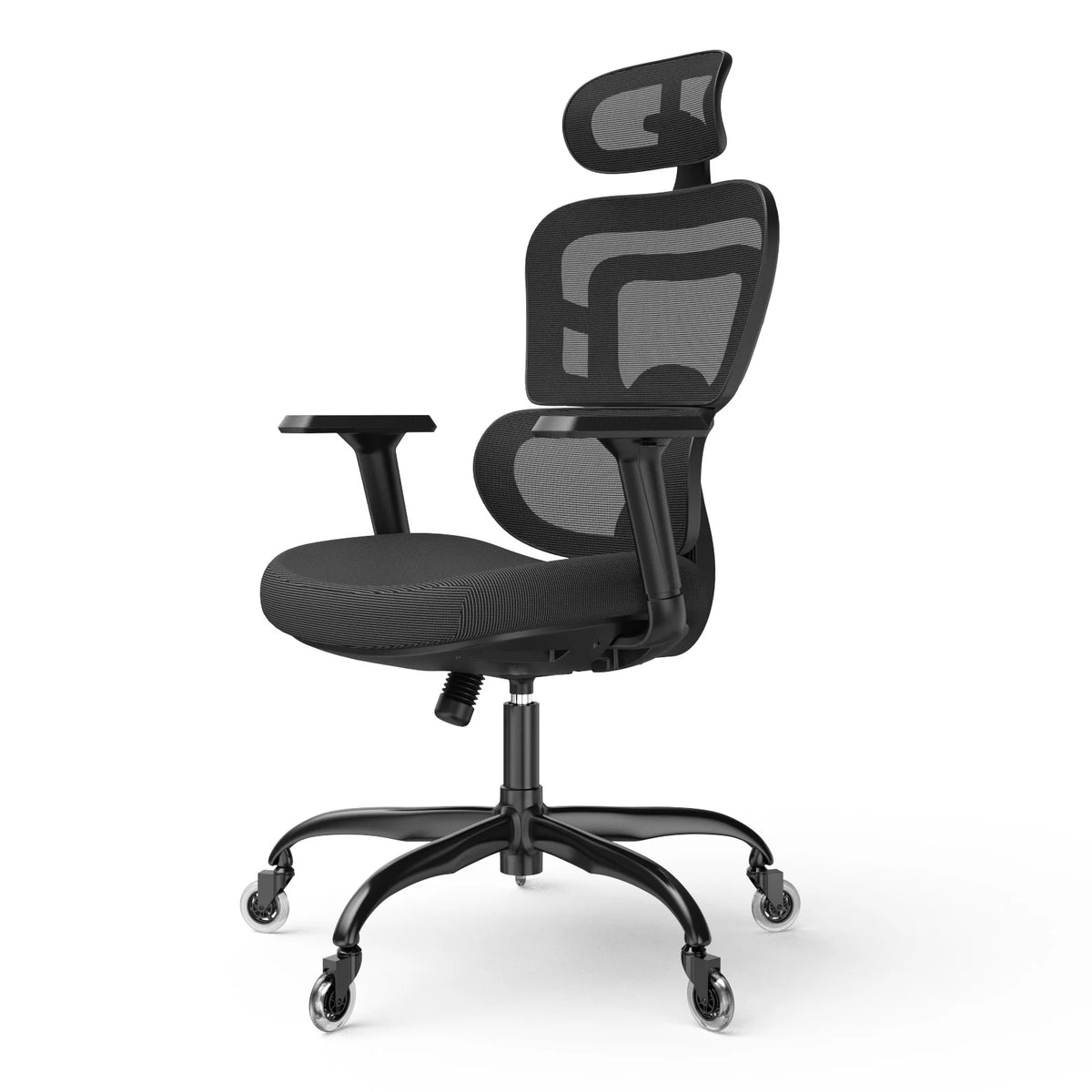 Black Ergonomic Mesh Office Chair with Lumbar Support and Wheels G898940