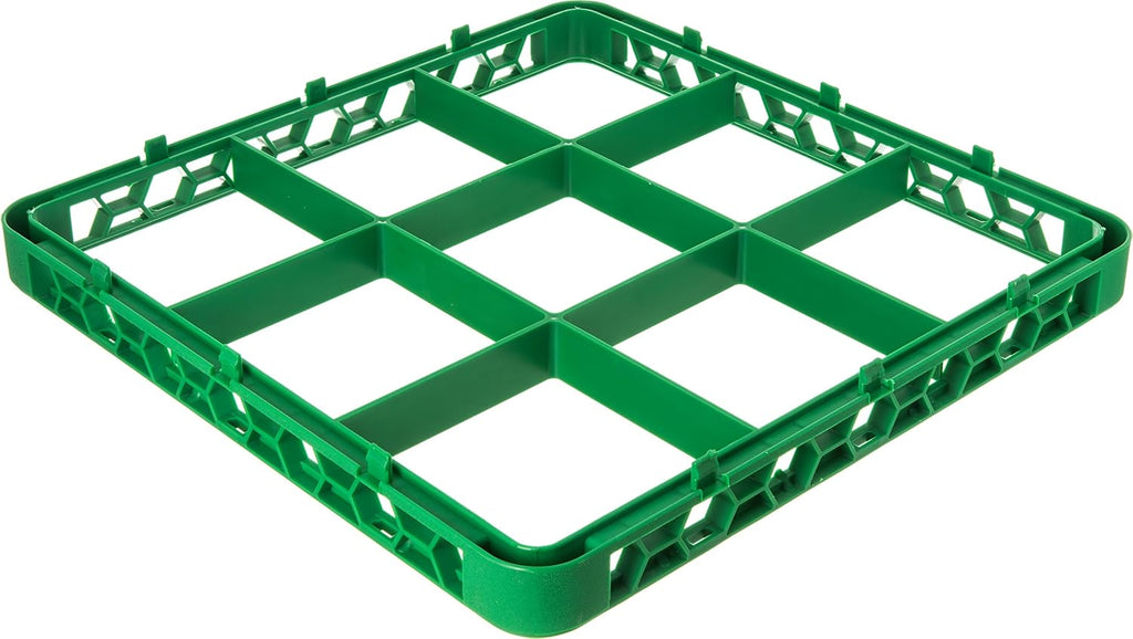 9 Compartment Glass Rack Extender, Green, Pack of 6 E3206
