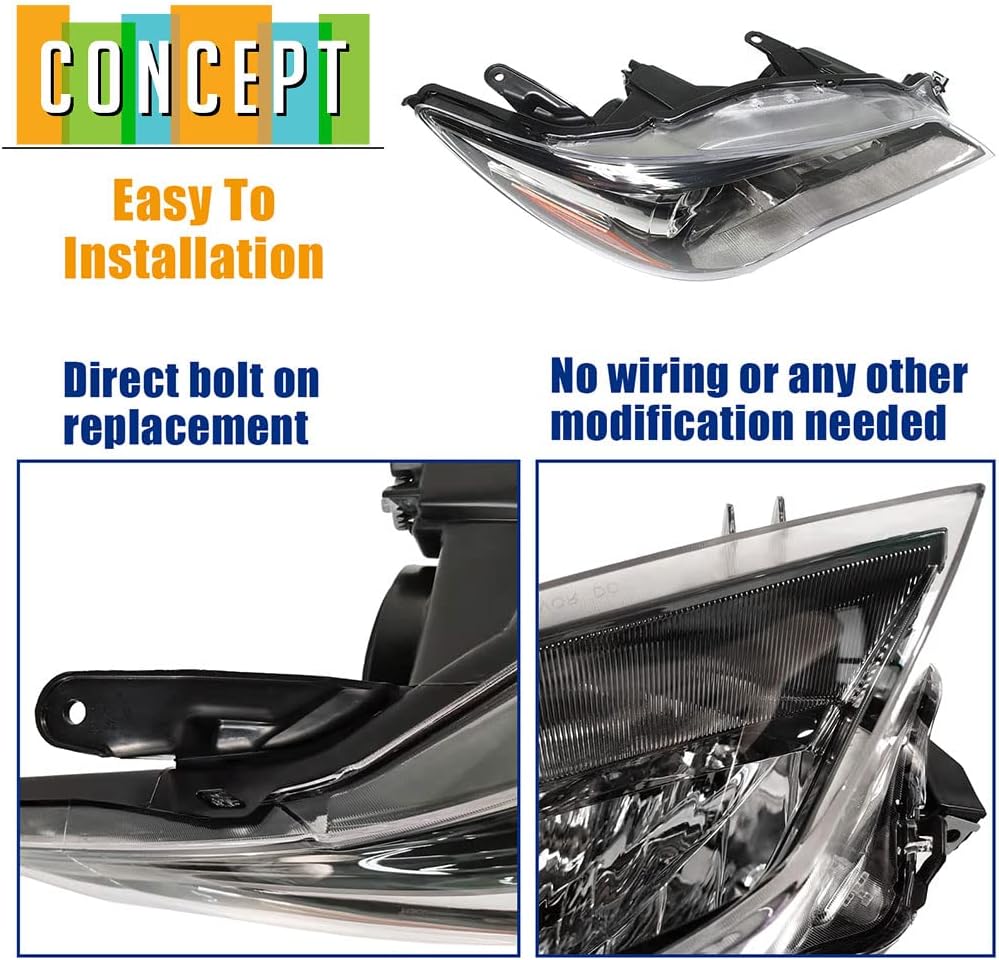 Black Housing Headlights Driver & Passenger Side O338