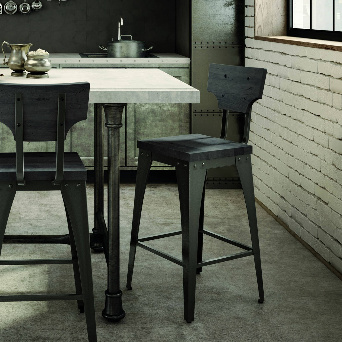 Gray Counter Stool N224