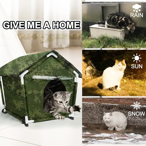 Weatherproof Outdoor Cat House with Mat I55370