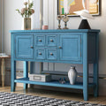 Navy Wood Console Table with 4 Drawers and 2 Cabinets I818681