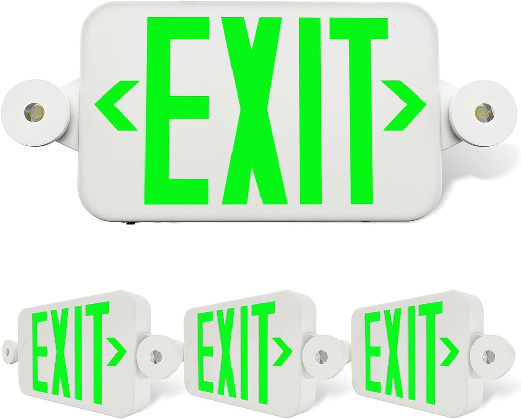 2 Pack Battery Backup LED Exit Sign with Emergency Lights N8554