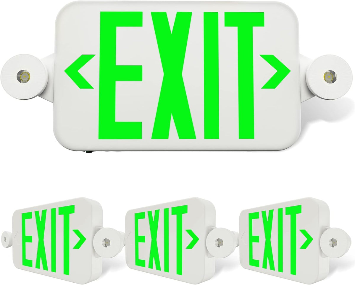 2 Pack Battery Backup LED Exit Sign with Emergency Lights N8554