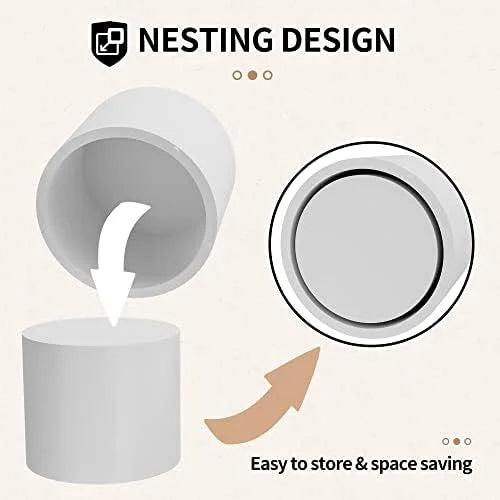 Nesting Coffee Table Set of 2 White Round Wood U7564