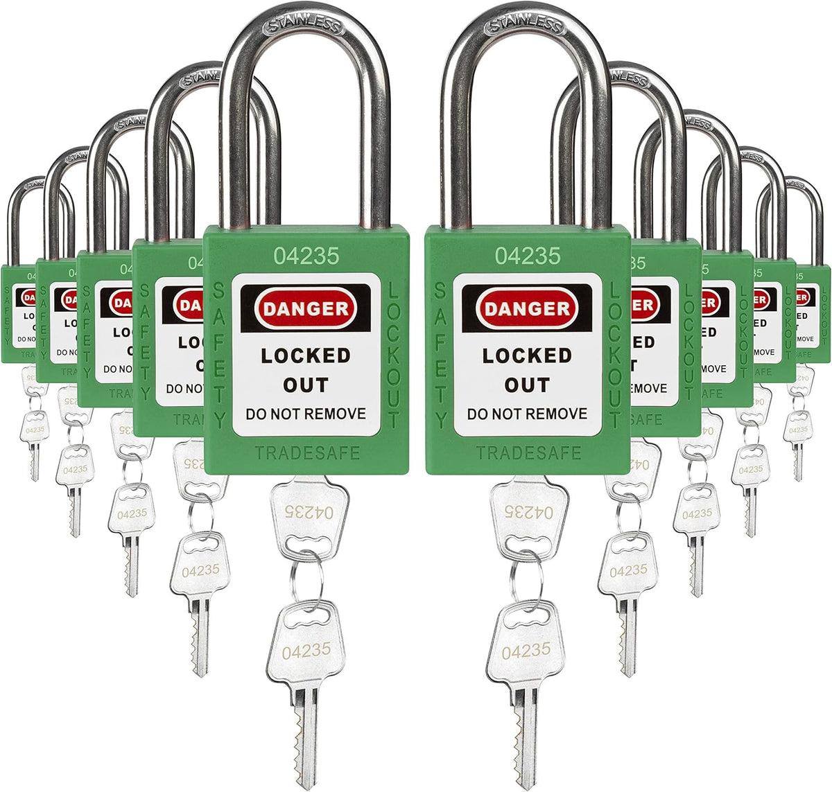 7-Pack Keyed Alike Red Padlocks Y4754