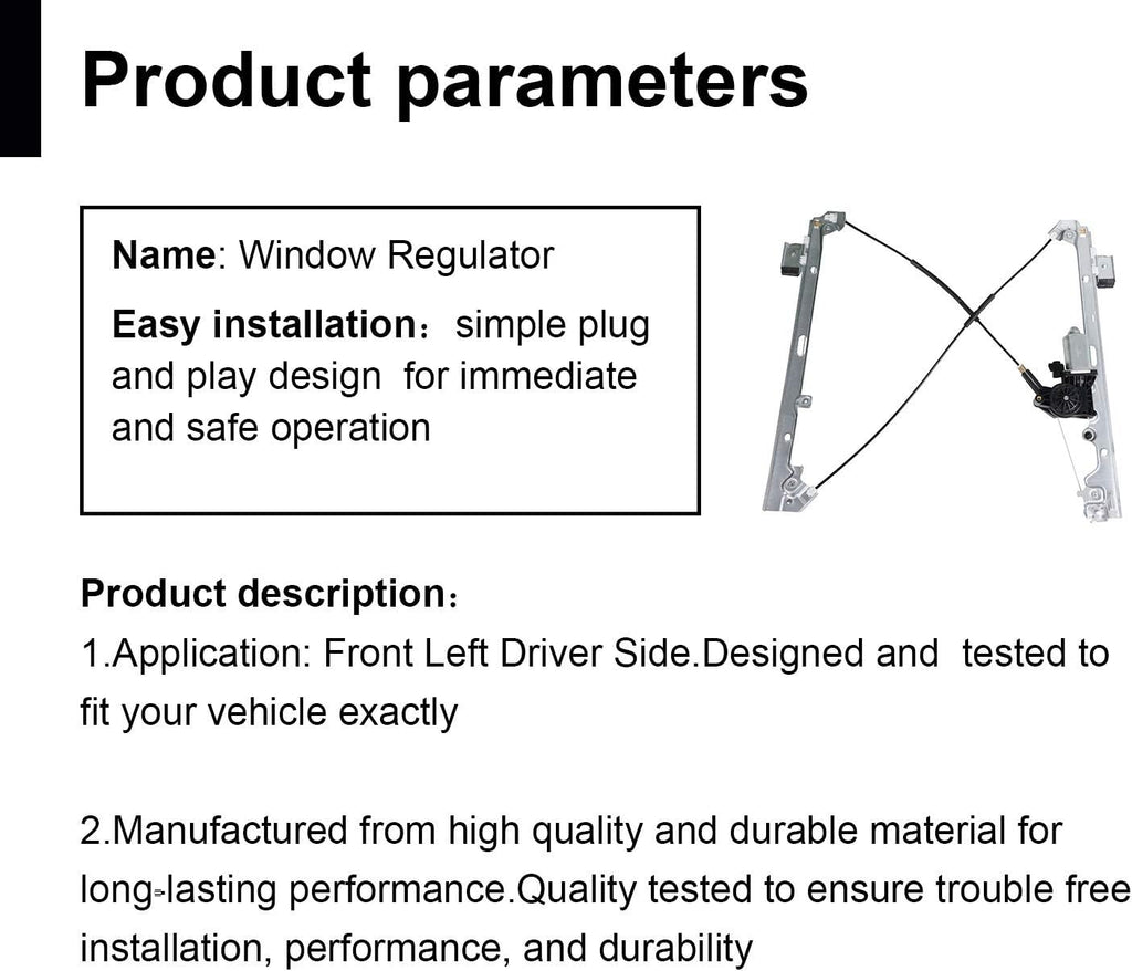 Front Passenger Side Power Window Regulator with Motor Assembly Pack of 2 L682767
