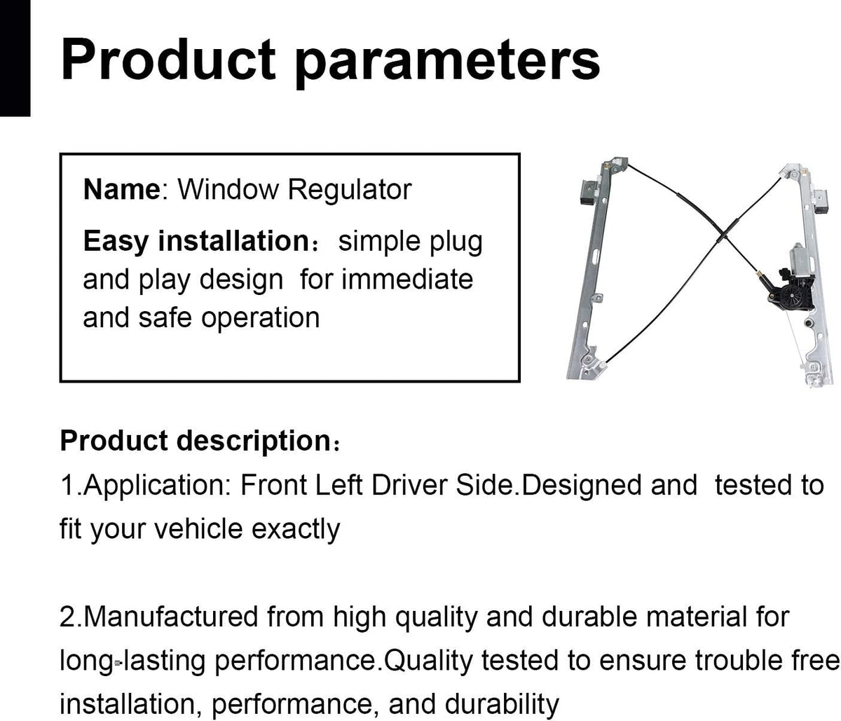 Front Passenger Side Power Window Regulator with Motor Assembly Pack of 2 L682767