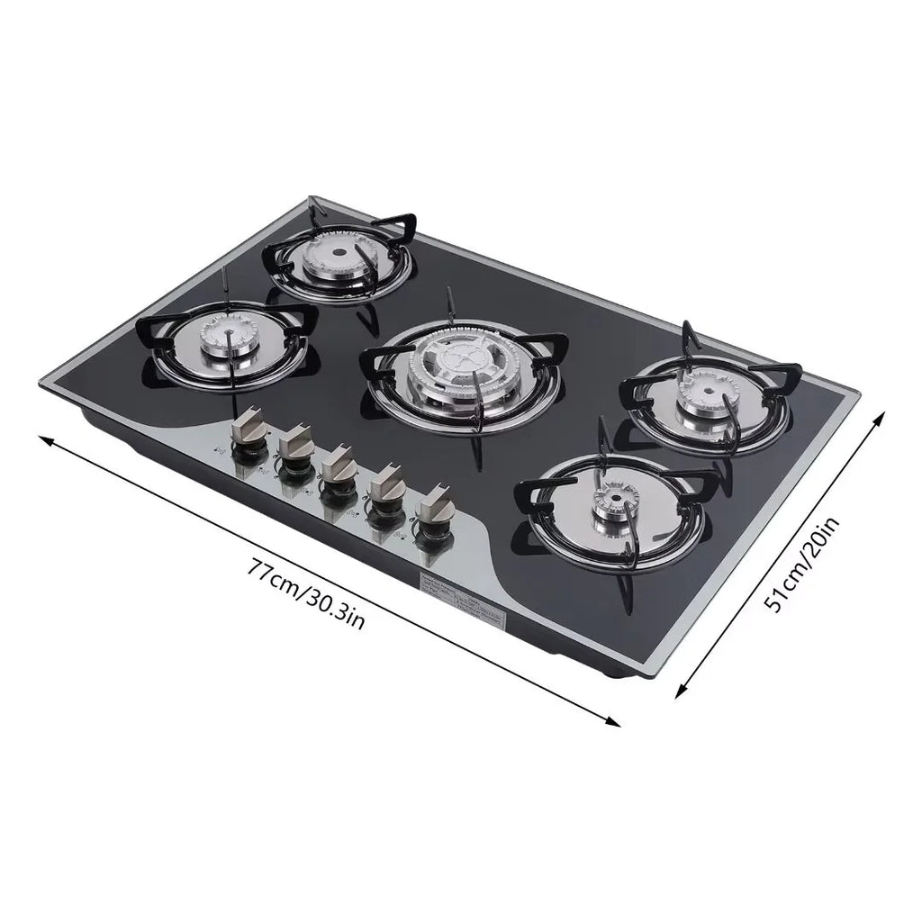 5 Burner Tempered Glass Gas Cooktop U62368